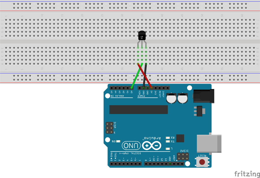 Arduino: medición de temp con lm35 y pantalla OLED