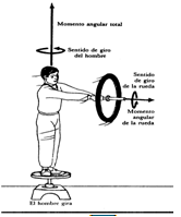 Giroscopo (rueda de bicicleta) y base rotatoria